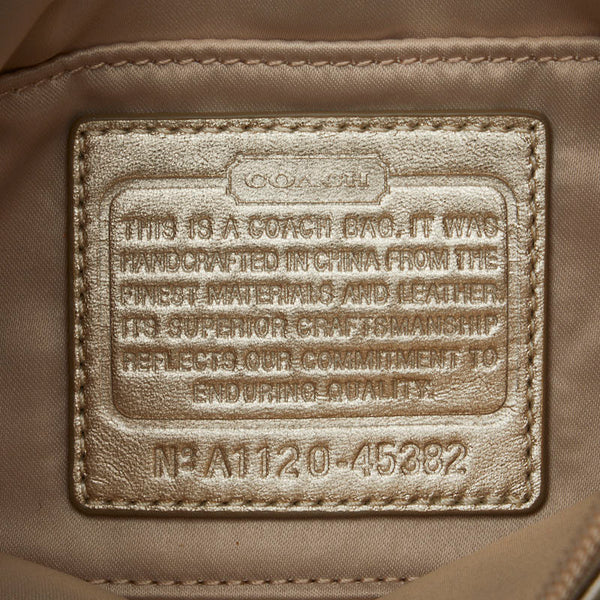 コーチ オプアート ワンショルダーバッグ ハンドバッグ 45382 ベージュ ナイロン レザー レディース COACH 【中古】