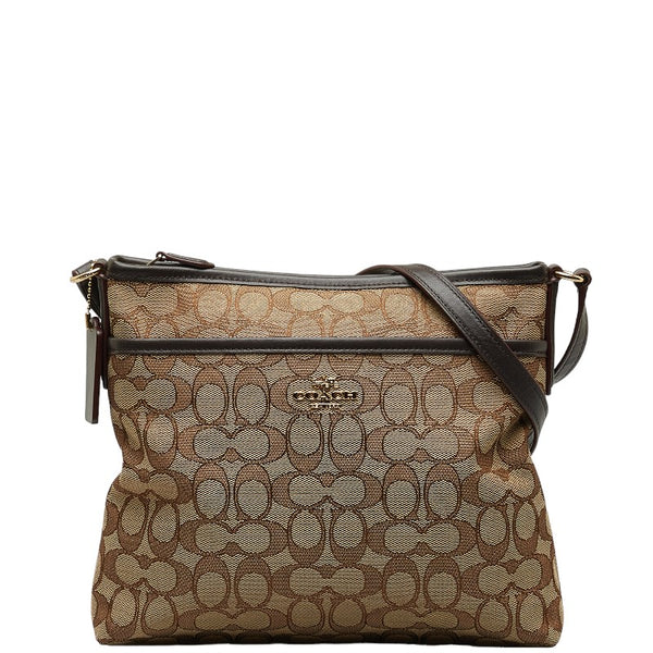 コーチ シグネチャー 斜め掛け ショルダーバッグ F29960 ブラウン ゴールド キャンバス レザー レディース COACH 【中古】