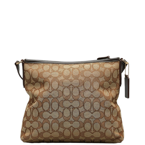 コーチ シグネチャー 斜め掛け ショルダーバッグ F29960 ブラウン ゴールド キャンバス レザー レディース COACH 【中古】