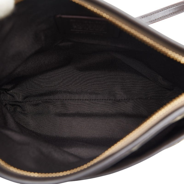 コーチ シグネチャー 斜め掛け ショルダーバッグ F29960 ブラウン ゴールド キャンバス レザー レディース COACH 【中古】