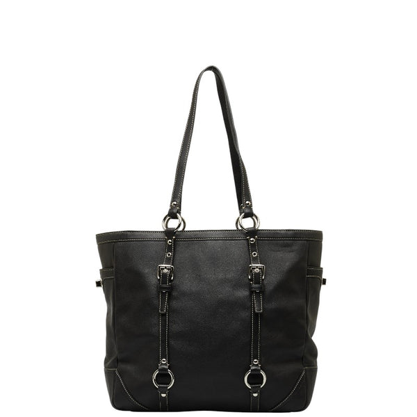 コーチ ロゴ ハンドバッグ トートバッグ F11525 ブラック レザー レディース COACH 【中古】