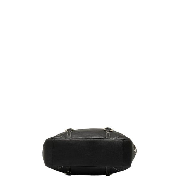 コーチ ロゴ ハンドバッグ トートバッグ F11525 ブラック レザー レディース COACH 【中古】