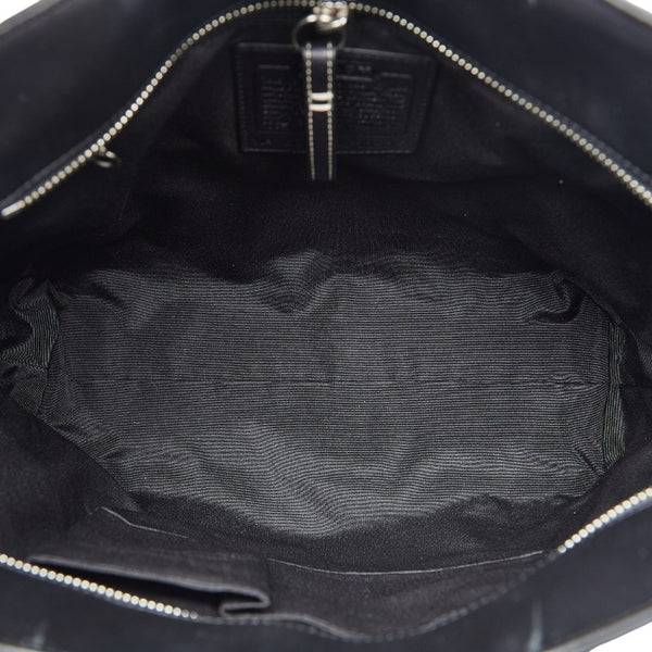 コーチ ロゴ ハンドバッグ トートバッグ F11525 ブラック レザー レディース COACH 【中古】