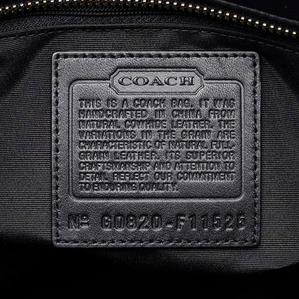 コーチ ロゴ ハンドバッグ トートバッグ F11525 ブラック レザー レディース COACH 【中古】