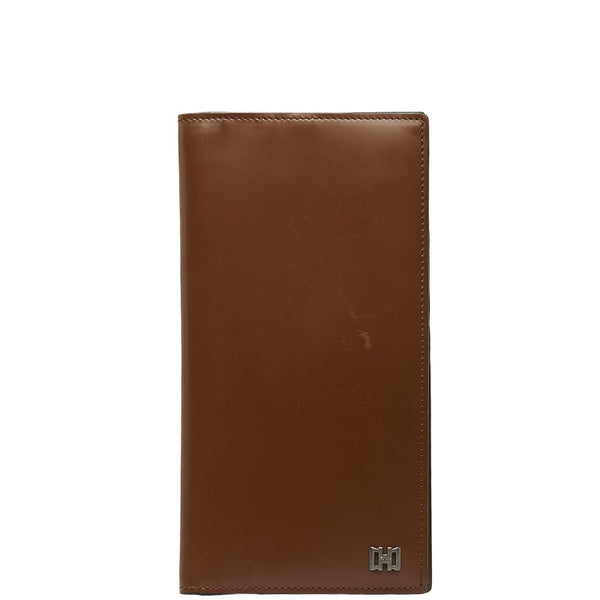 サルヴァトーレフェラガモ 長財布 ロングウォレット 二つ折り財布 ブラウン レザー レディース Salvatore Ferragamo 【中古】