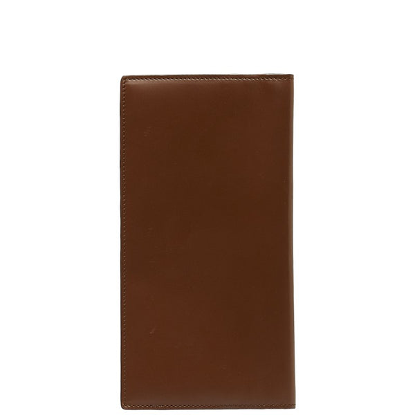 サルヴァトーレフェラガモ 長財布 ロングウォレット 二つ折り財布 ブラウン レザー レディース Salvatore Ferragamo 【中古】