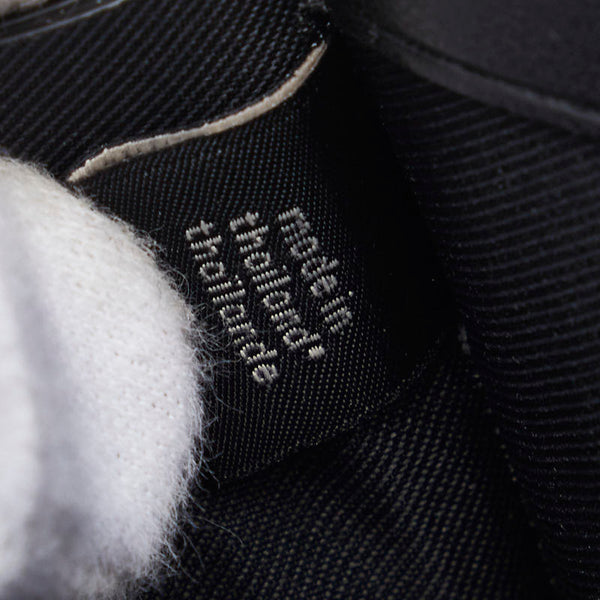 コーチ シグネチャー アコーディオン ラウンドファスナー 長財布 F25517 ブラック PVC レザー メンズ COACH 【中古】