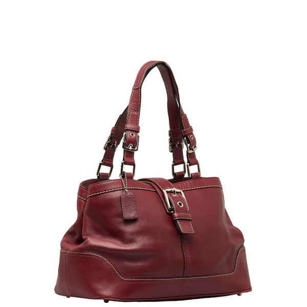 コーチ ハンドバッグ トートバッグ F12602 ワインレッド レザー レディース COACH 【中古】