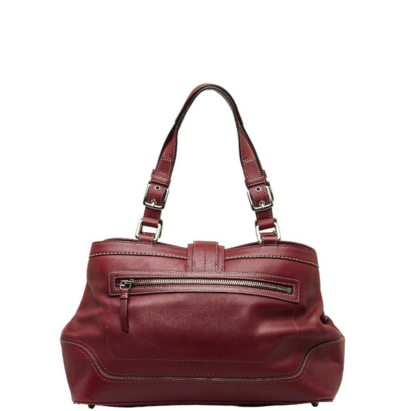 コーチ ハンドバッグ トートバッグ F12602 ワインレッド レザー レディース COACH 【中古】
