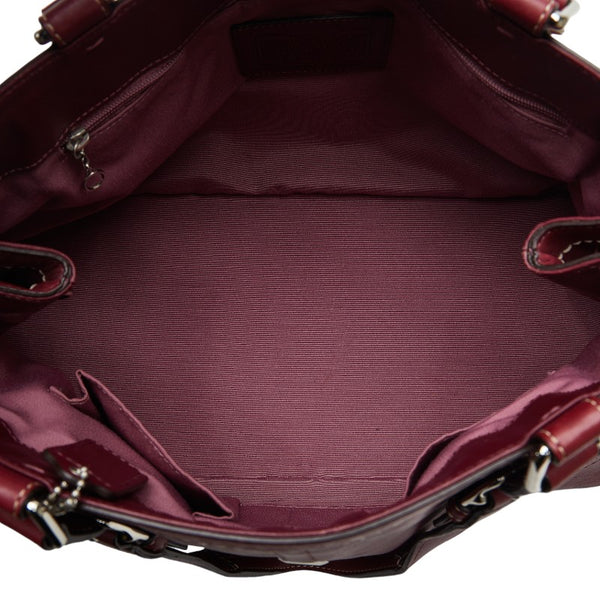 コーチ ハンドバッグ トートバッグ F12602 ワインレッド レザー レディース COACH 【中古】