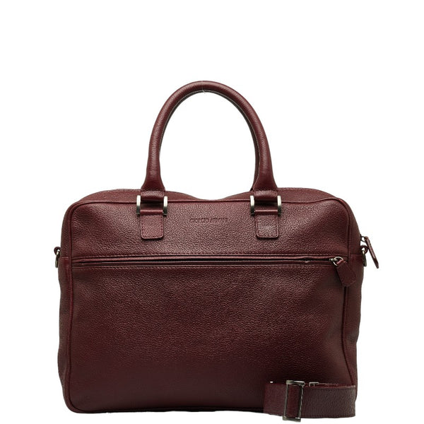 ジョルジオアルマーニ ハンドバッグ ショルダーバッグ 2WAY ワインレッド レザー メンズ GIORGIO ARMANI 【中古】