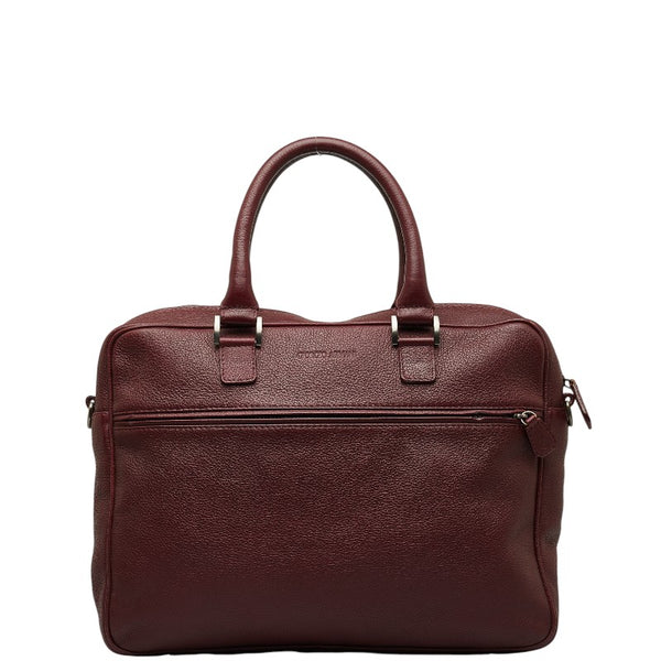 ジョルジオアルマーニ ハンドバッグ ショルダーバッグ 2WAY ワインレッド レザー メンズ GIORGIO ARMANI 【中古】