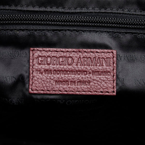 ジョルジオアルマーニ ハンドバッグ ショルダーバッグ 2WAY ワインレッド レザー メンズ GIORGIO ARMANI 【中古】