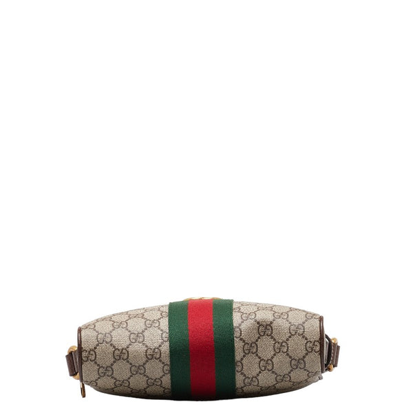 グッチ GGスプリーム シェリーライン 斜め掛け ショルダーバッグ 547926 ブラウン ベージュ PVC レザー レディース GUCCI 【中古】