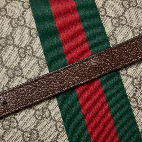 グッチ GGスプリーム シェリーライン 斜め掛け ショルダーバッグ 547926 ブラウン ベージュ PVC レザー レディース GUCCI 【中古】