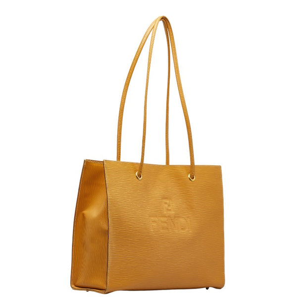 フェンディ ロゴ トートバッグ ショルダーバッグ イエロー レザー レディース FENDI 【中古】
