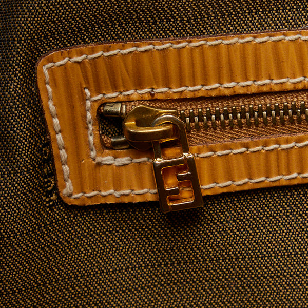 フェンディ ロゴ トートバッグ ショルダーバッグ イエロー レザー レディース FENDI 【中古】
