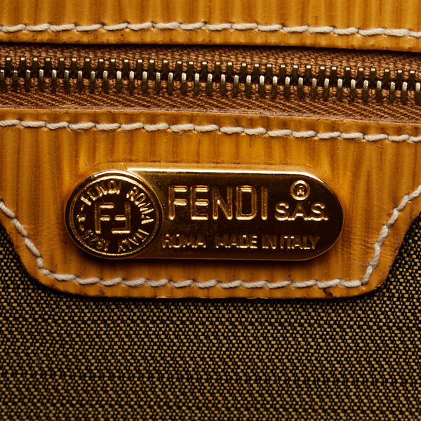 フェンディ ロゴ トートバッグ ショルダーバッグ イエロー レザー レディース FENDI 【中古】