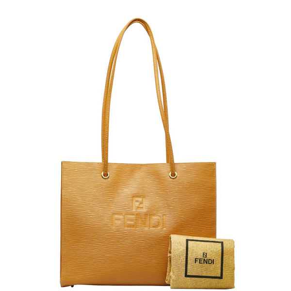 フェンディ ロゴ トートバッグ ショルダーバッグ イエロー レザー レディース FENDI 【中古】