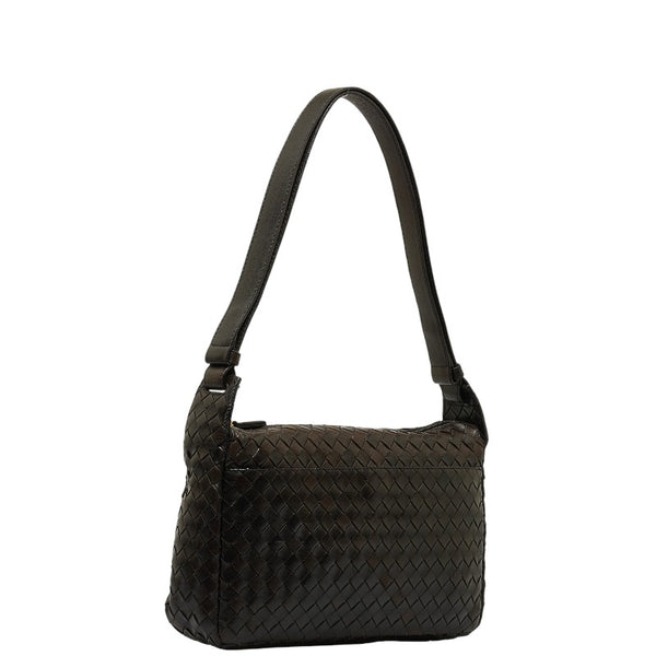 ボッテガヴェネタ イントレチャート ワンショルダーバッグ ブラウン レザー レディース BOTTEGAVENETA 【中古】