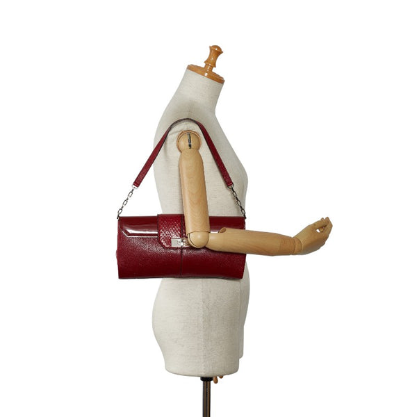 カルティエ クラシック フェミニンライン ワンショルダーバッグ ハンドバッグ レッド レザー レディース CARTIER 【中古】