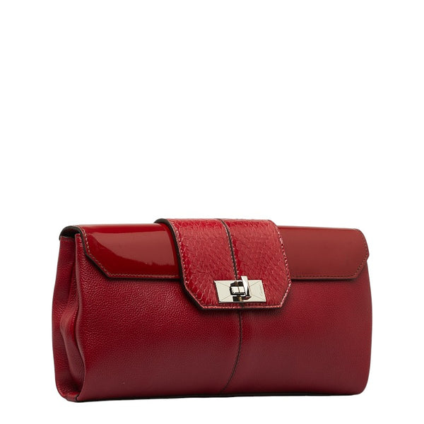 カルティエ クラシック フェミニンライン ワンショルダーバッグ ハンドバッグ レッド レザー レディース CARTIER 【中古】