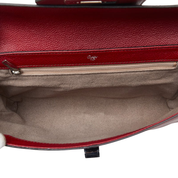 カルティエ クラシック フェミニンライン ワンショルダーバッグ ハンドバッグ レッド レザー レディース CARTIER 【中古】