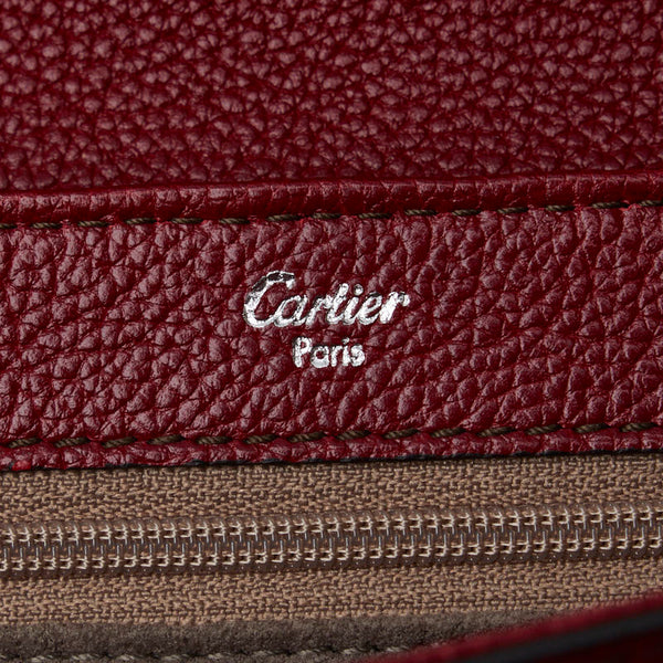 カルティエ クラシック フェミニンライン ワンショルダーバッグ ハンドバッグ レッド レザー レディース CARTIER 【中古】