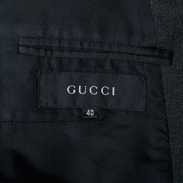 グッチ ダブルテーラードジャケット サイズ:40 グレー ウール レーヨン レディース GUCCI 【中古】