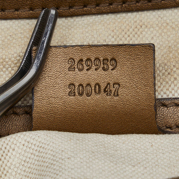 グッチ GGキャンバス ハード ワンショルダーバッグ ハンドバッグ 269959 ブラウン キャンバス レザー レディース GUCCI 【中古】