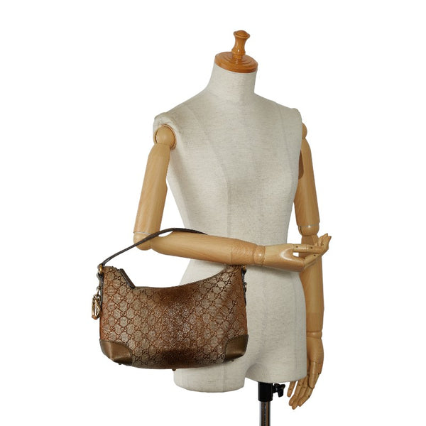 グッチ GGキャンバス ハード ワンショルダーバッグ ハンドバッグ 269959 ブラウン キャンバス レザー レディース GUCCI 【中古】