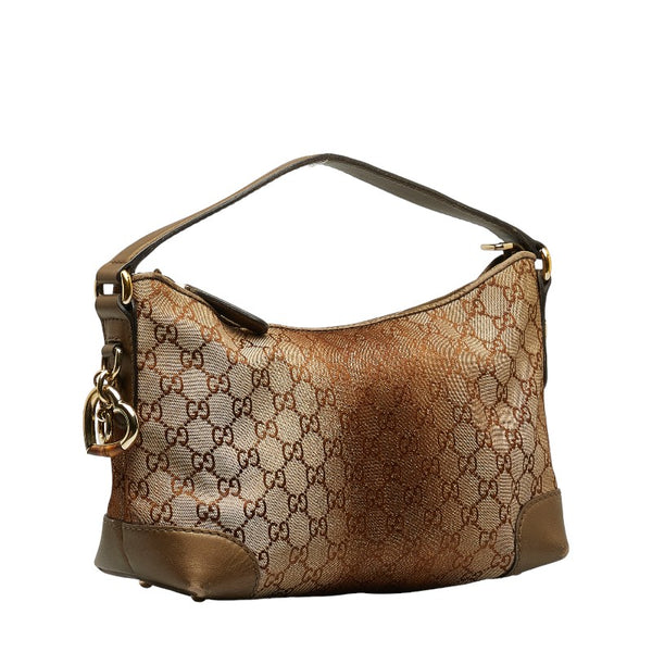 グッチ GGキャンバス ハード ワンショルダーバッグ ハンドバッグ 269959 ブラウン キャンバス レザー レディース GUCCI 【中古】