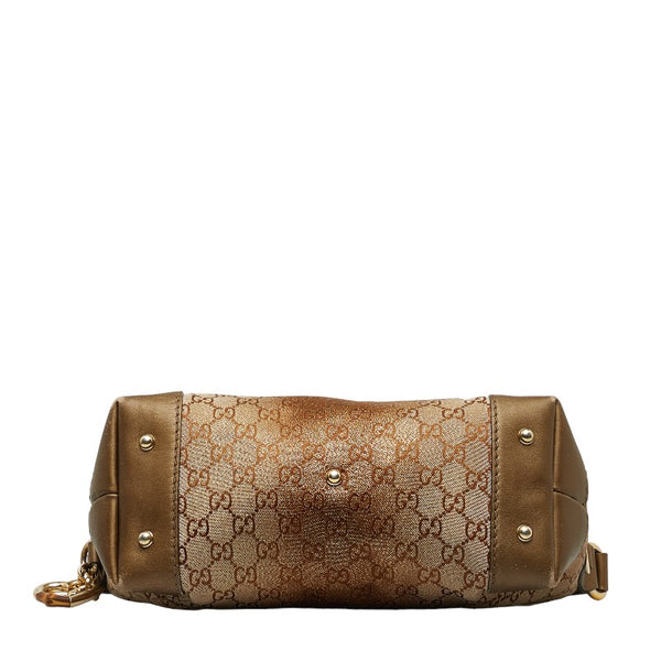 グッチ GGキャンバス ハード ワンショルダーバッグ ハンドバッグ 269959 ブラウン キャンバス レザー レディース GUCCI 【中古】