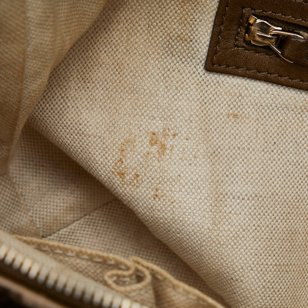 グッチ GGキャンバス ハード ワンショルダーバッグ ハンドバッグ 269959 ブラウン キャンバス レザー レディース GUCCI 【中古】