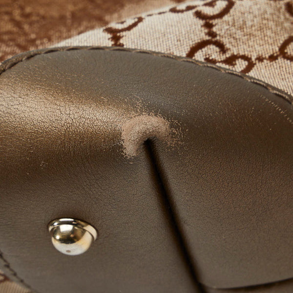 グッチ GGキャンバス ハード ワンショルダーバッグ ハンドバッグ 269959 ブラウン キャンバス レザー レディース GUCCI 【中古】