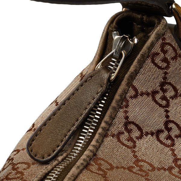 グッチ GGキャンバス ハード ワンショルダーバッグ ハンドバッグ 269959 ブラウン キャンバス レザー レディース GUCCI 【中古】