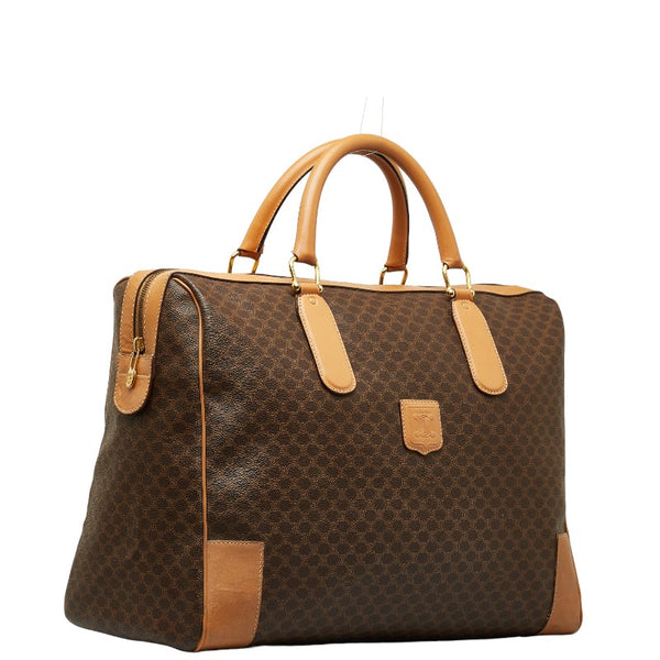 セリーヌ マカダム ボストンバッグ ブラウン PVC レザー レディース CELINE 【中古】