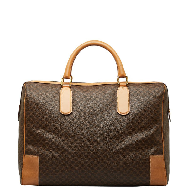 セリーヌ マカダム ボストンバッグ ブラウン PVC レザー レディース CELINE 【中古】