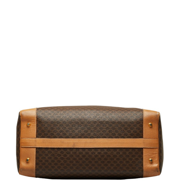 セリーヌ マカダム ボストンバッグ ブラウン PVC レザー レディース CELINE 【中古】