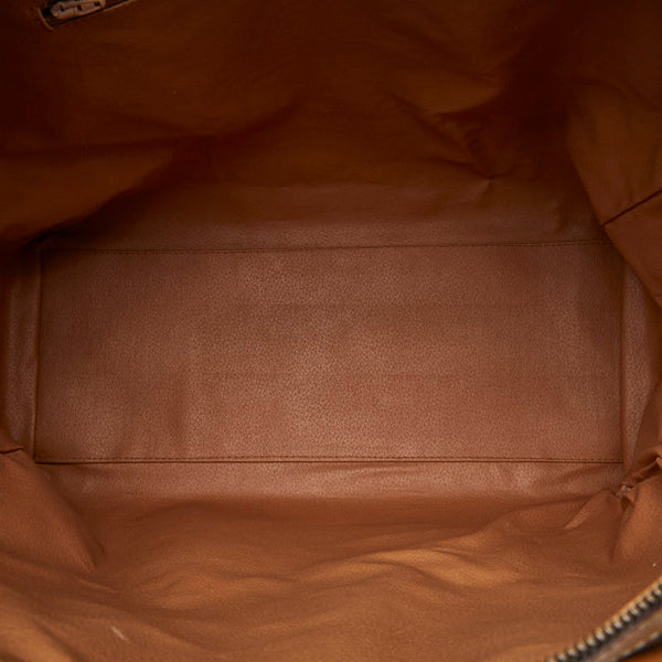 セリーヌ マカダム ボストンバッグ ブラウン PVC レザー レディース CELINE 【中古】