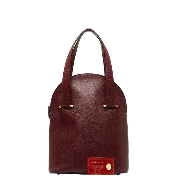 カルティエ マストライン ハンドバッグ トートバッグ ワインレッド レザー レディース CARTIER 【中古】