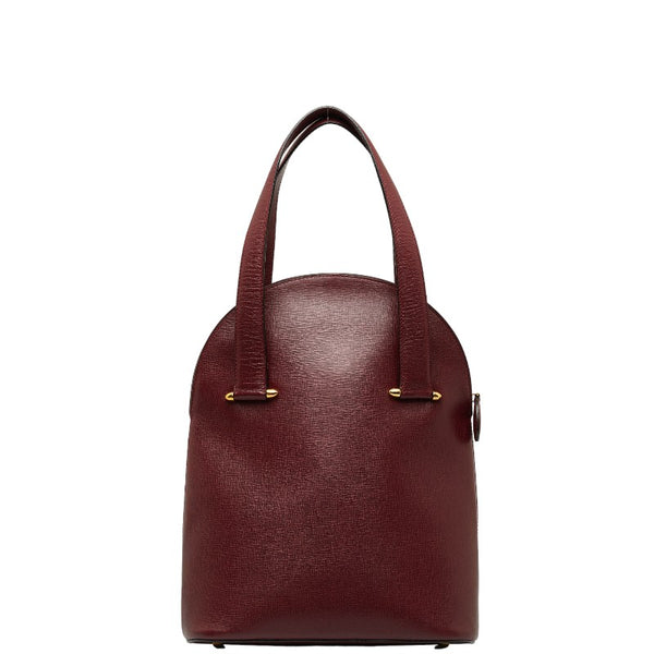 カルティエ マストライン ハンドバッグ トートバッグ ワインレッド レザー レディース CARTIER 【中古】