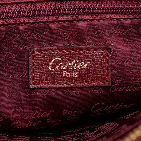 カルティエ マストライン ハンドバッグ トートバッグ ワインレッド レザー レディース CARTIER 【中古】