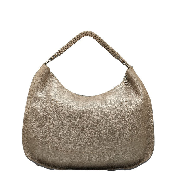 フェンディ セレリア ショルダーバッグ メタリックグレー レザー レディース FENDI 【中古】
