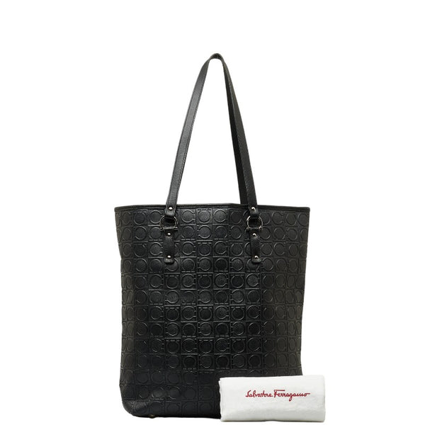 サルヴァトーレフェラガモ ガンチーニ ハンドバッグ ショルダーバッグ AU-21 4909 ブラック レザー レディース Salvatore Ferragamo 【中古】