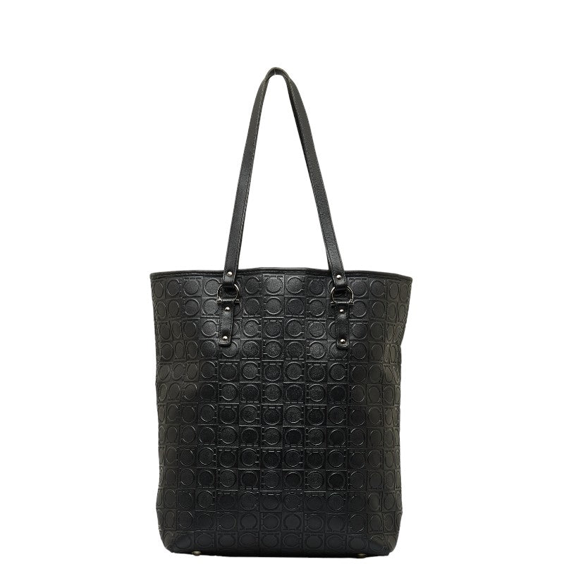 サルヴァトーレフェラガモ ガンチーニ ハンドバッグ ショルダーバッグ AU-21 4909 ブラック レザー レディース Salvatore Ferragamo 【中古】