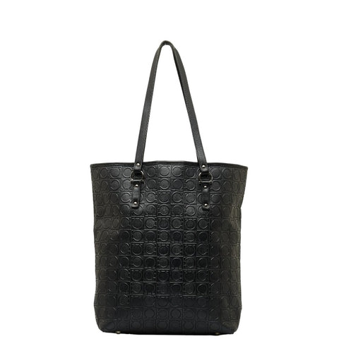 サルヴァトーレフェラガモ ガンチーニ ハンドバッグ ショルダーバッグ AU-21 4909 ブラック レザー レディース Salvatore Ferragamo 【中古】