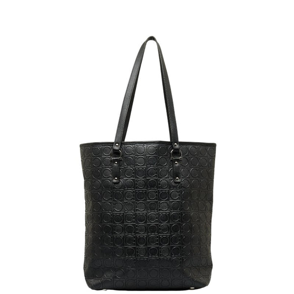 サルヴァトーレフェラガモ ガンチーニ ハンドバッグ ショルダーバッグ AU-21 4909 ブラック レザー レディース Salvatore Ferragamo 【中古】