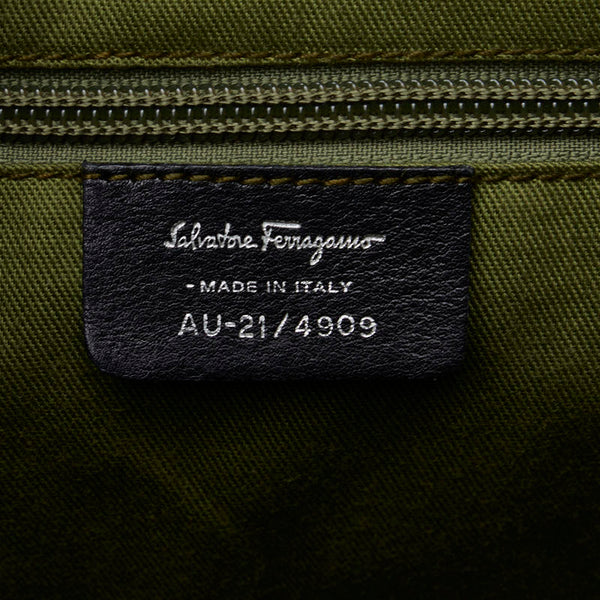 サルヴァトーレフェラガモ ガンチーニ ハンドバッグ ショルダーバッグ AU-21 4909 ブラック レザー レディース Salvatore Ferragamo 【中古】