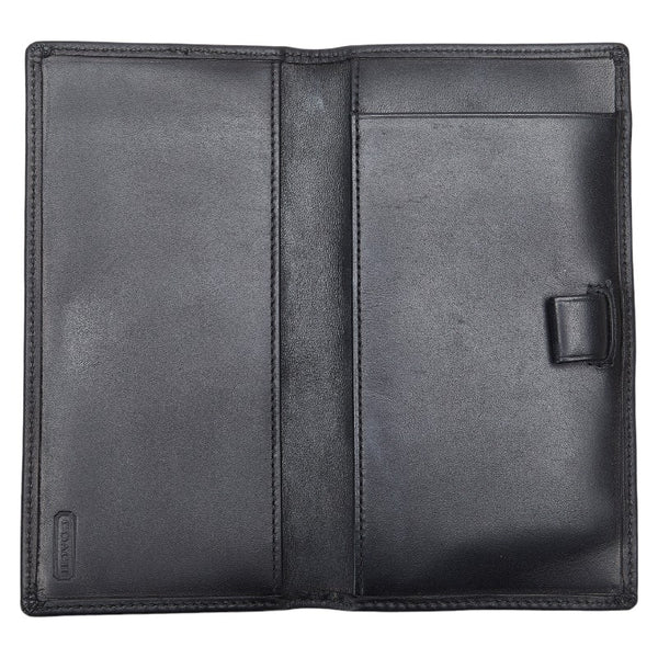 コーチ シグネチャー 手帳カバー ブックカバー ブラック キャンバス レザー レディース COACH 【中古】